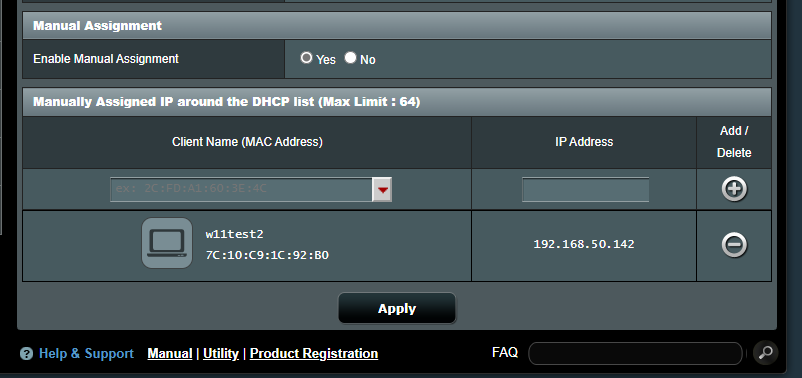 Static DHCP